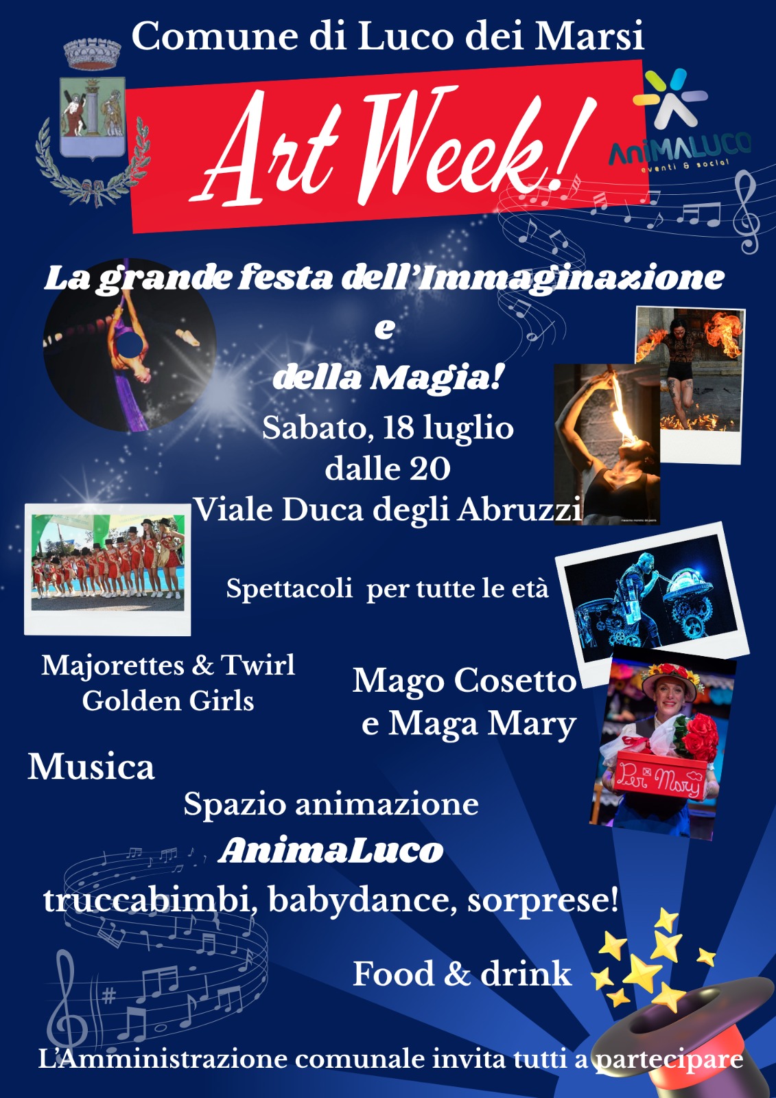 Una serata ricca di spettacoli, sorprese, performance e momenti di intrattenimento per tutte le età, che trasformeranno il cuore del paese in un vero e proprio palcoscenico a cielo aperto